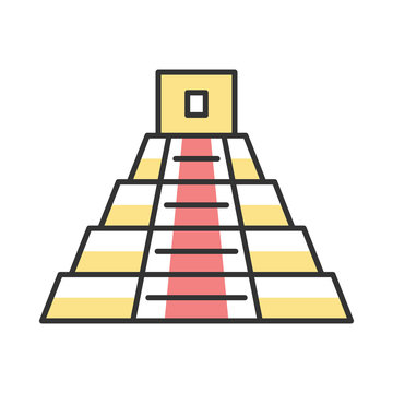 recommend clip art: Mexican pyramid color icon