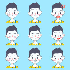 cute boy emoji sticker collection