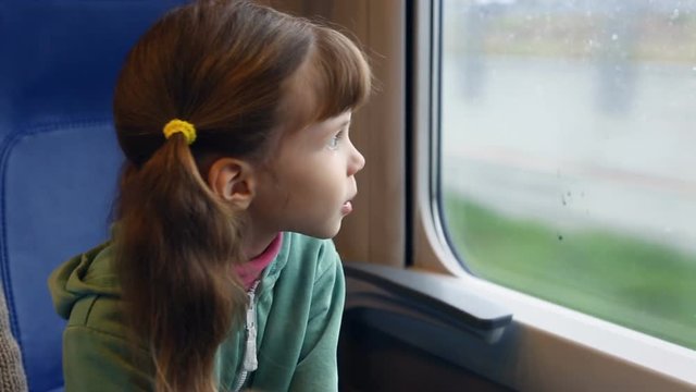 Little girl in train