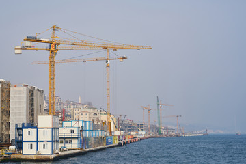 Obraz premium Istanbul skyline and Bosphorus view from Turkey