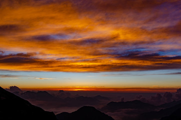 白馬　五竜岳　夕焼け
