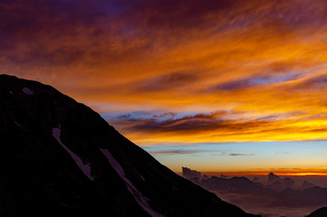 白馬　五竜岳　夕焼け
