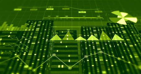 Stock Market Data 3D Illustration Render. Business and Economy Related Concept.