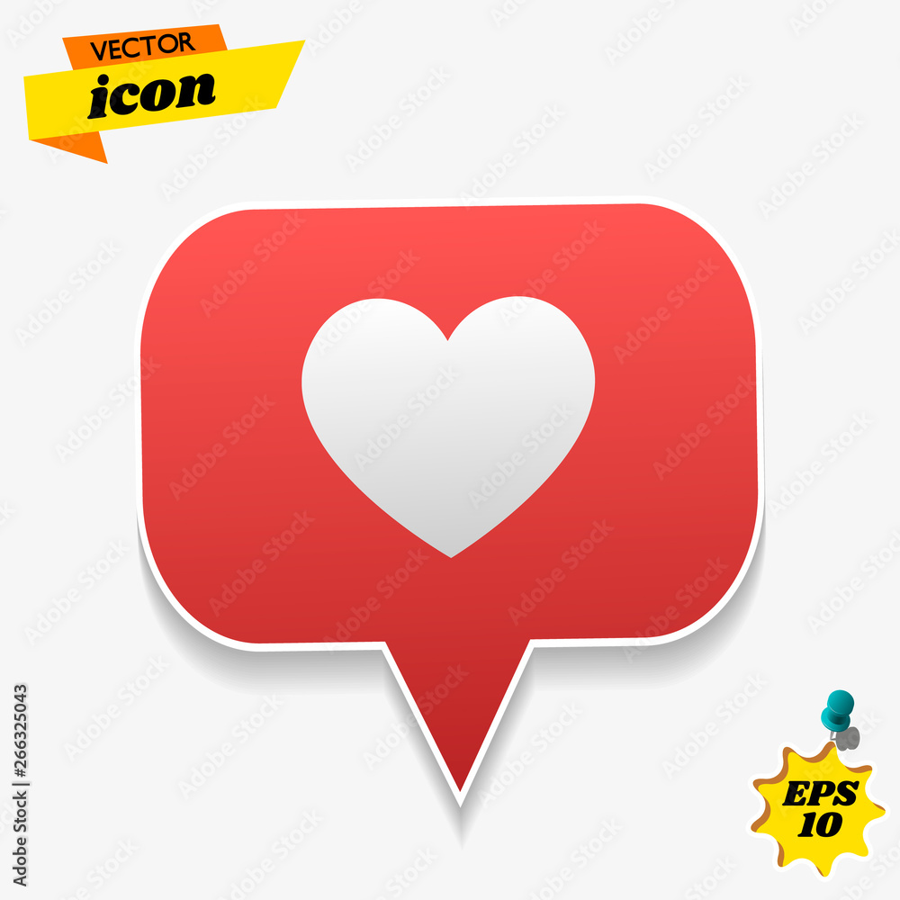 Aufkleber notification like icon. social network app icon. vector illustration
