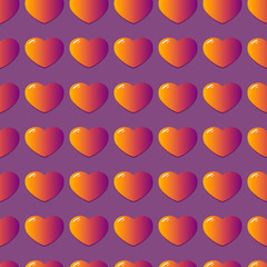 Vector seamless pattern Happy Valentine's Day. Small heart on an isolated purple background. Vector illustration for greeting card or poster.