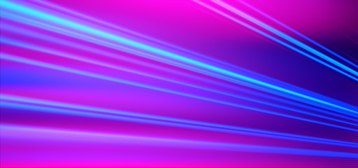 Geometric background. Moving energy. Retro neon colors. Colorful backdrop. Neon lights. Pink and blue.