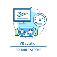 VR aviation concept icon