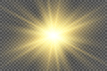 Fototapeta premium Glow light effect. Star burst with sparkles.Sun. Vector illustration