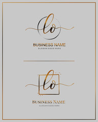 Initial L O LO handwriting logo vector. Letter handwritten logo template.