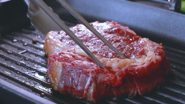 juicy fresh marbled beef steaks