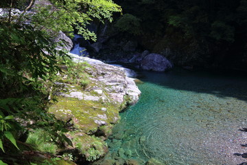 安居渓谷で遊ぶ（高知県）