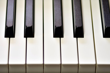 Keys of a digital piano, soft focusing, creative mood of a person improvisation and creativity....