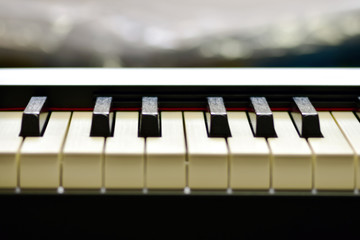 Keys of a digital piano, soft focusing, creative mood of a person improvisation and creativity....