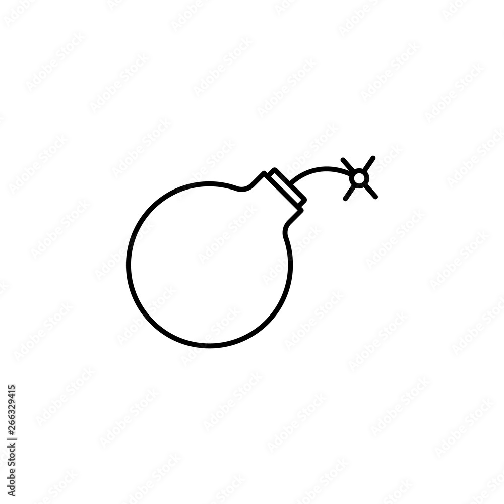 Poster rock bomb icon. element of rock and roll icon. thin line icon for website design and development, ap