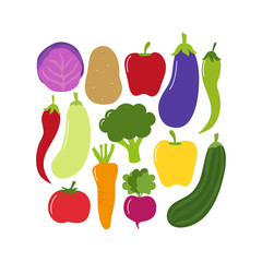 Cute Vegan Menu background with various vegetables