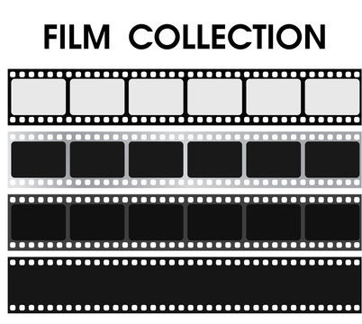 Vector retro black and white film collection.