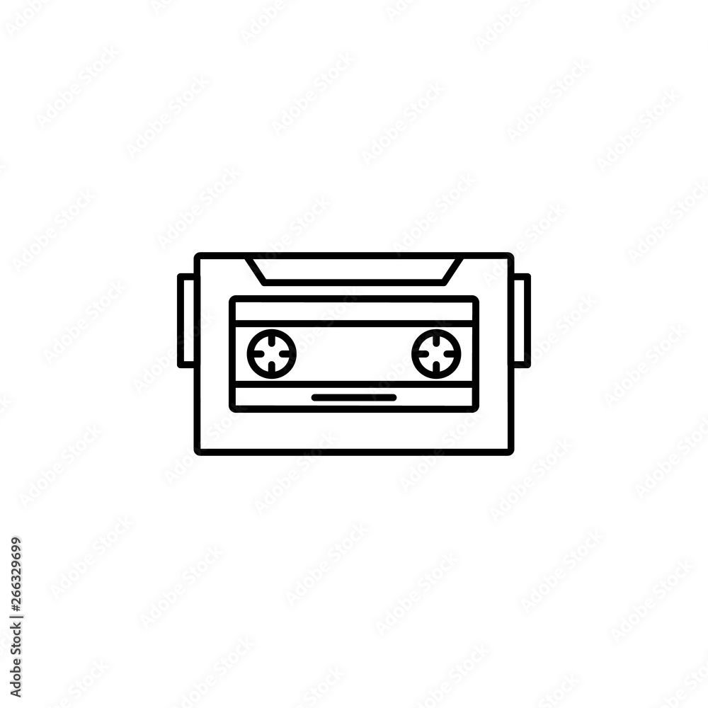 Poster rock cassette icon. element of rock and roll icon. thin line icon for website design and development
