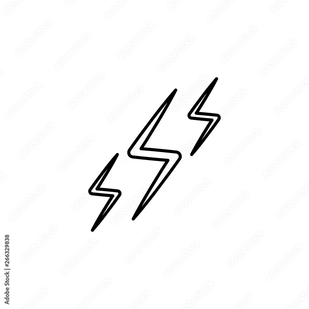 Poster rock, lightning icon. element of rock and roll icon. thin line icon for website design and developme