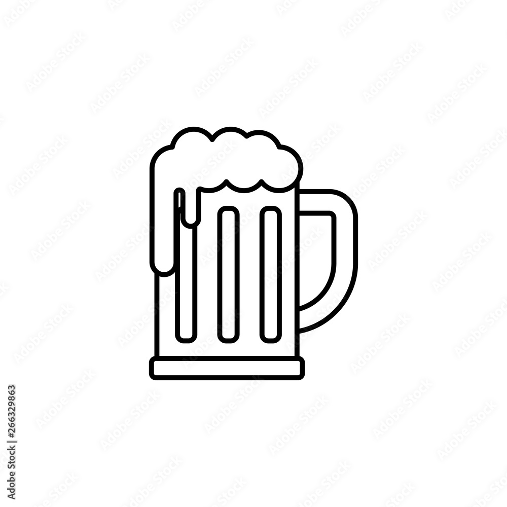 Poster rock, mug, beer, foam icon. element of rock and roll icon. thin line icon for website design and dev