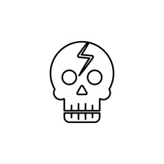 rock, skull, lightning icon. Element of rock and roll icon. Thin line icon for website design and development, app development. Premium icon