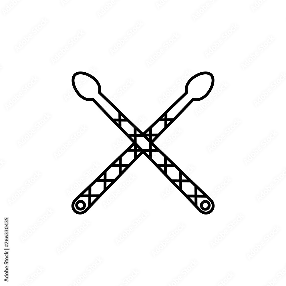 Poster rock drum sticks patterns icon. element of rock and roll icon. thin line icon for website design and