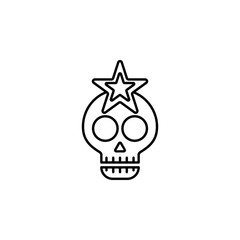rock, skull, star icon. Element of rock and roll icon. Thin line icon for website design and development, app development. Premium icon