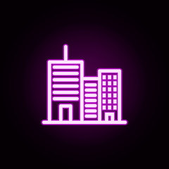 Building neon icon. Elements of building set. Simple icon for websites, web design, mobile app, info graphics