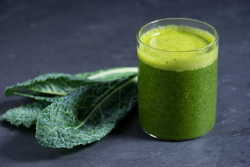 kale smoothie in glass