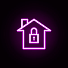 real estate speech neon icon. Elements of building set. Simple icon for websites, web design, mobile app, info graphics