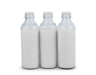 Bottle of milk isolated on white background