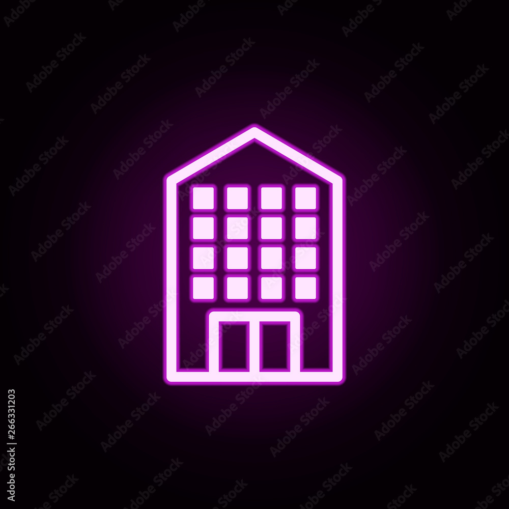 Poster building police neon icon. elements of building set. simple icon for websites, web design, mobile ap