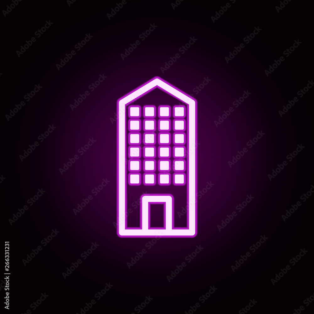 Poster building neon icon. elements of building set. simple icon for websites, web design, mobile app, info