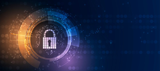 Cybersecurity and information or network protection. Future technology web services for business and internet project