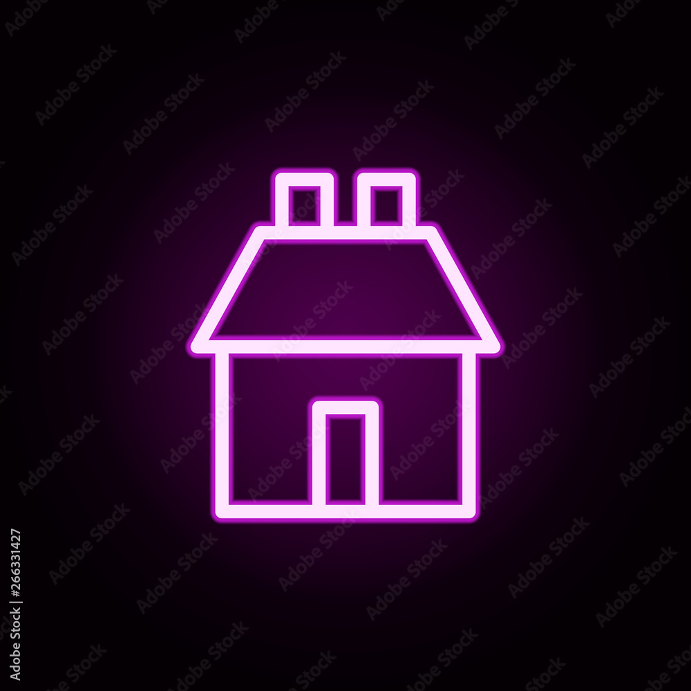 Poster building home neon icon. elements of building set. simple icon for websites, web design, mobile app,