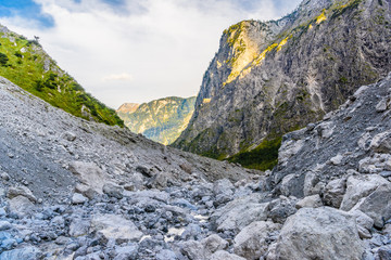 Mountains valley near Koenigssee, Konigsee, Berchtesgaden National Park, Bavaria, Germany.