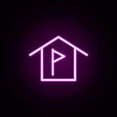 real estate flag neon icon. Elements of building set. Simple icon for websites, web design, mobile app, info graphics