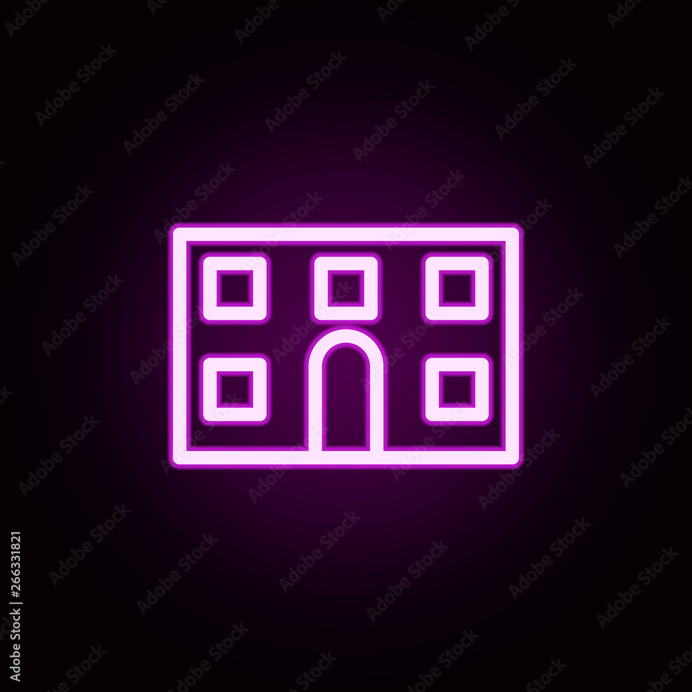 Poster building neon icon. elements of building set. simple icon for websites, web design, mobile app, info