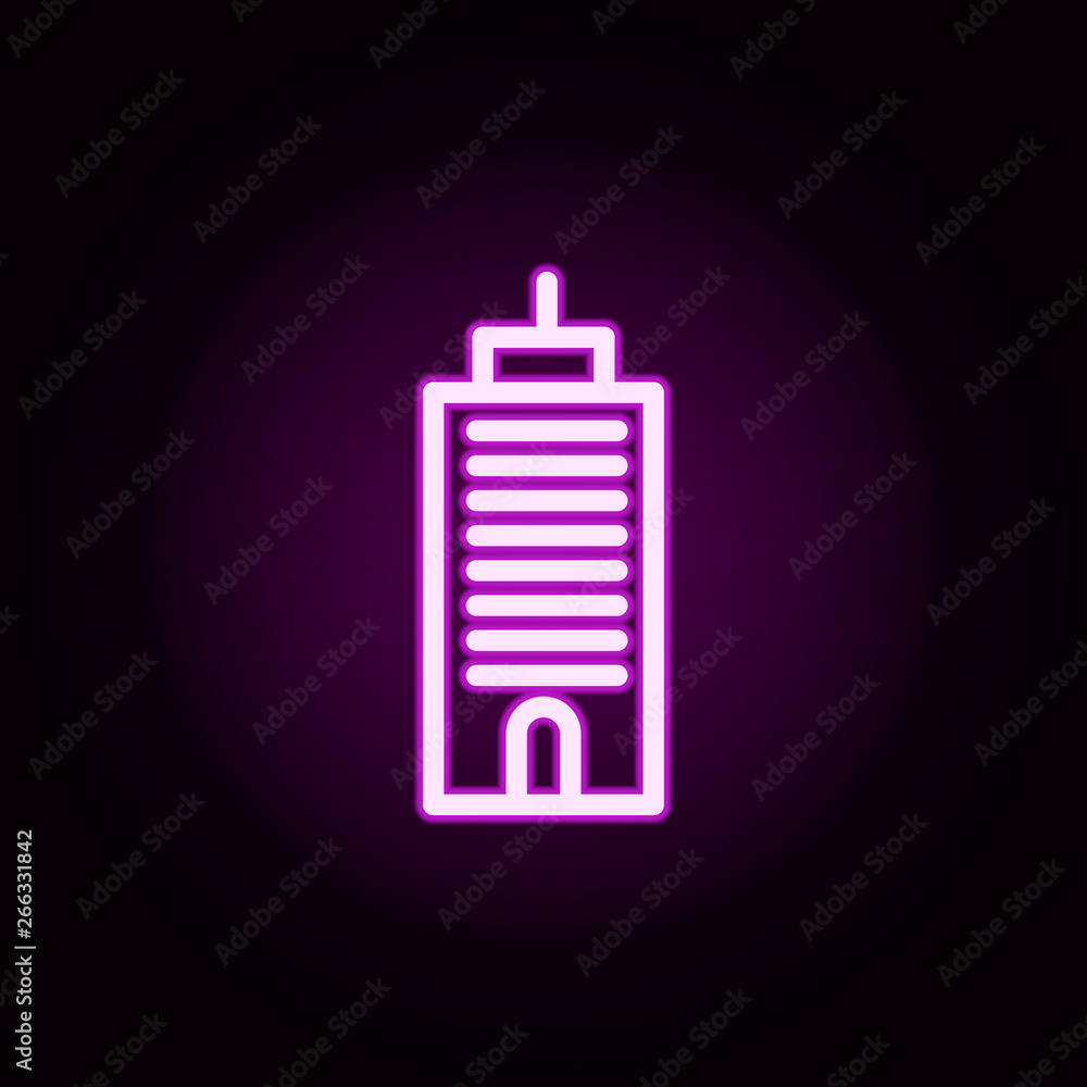 Poster building bussines centre neon icon. elements of building set. simple icon for websites, web design, 