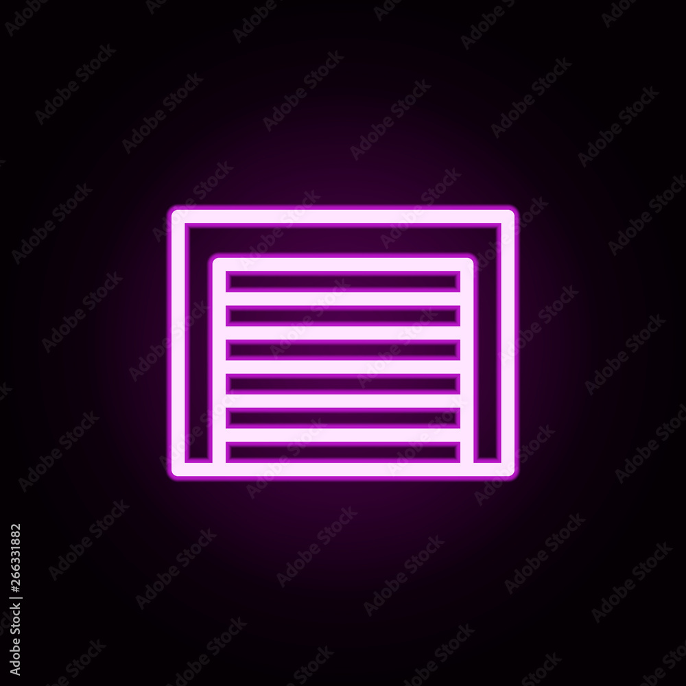 Poster building garage neon icon. elements of building set. simple icon for websites, web design, mobile ap