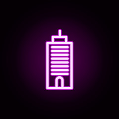 building bussines centre neon icon. Elements of building set. Simple icon for websites, web design, mobile app, info graphics
