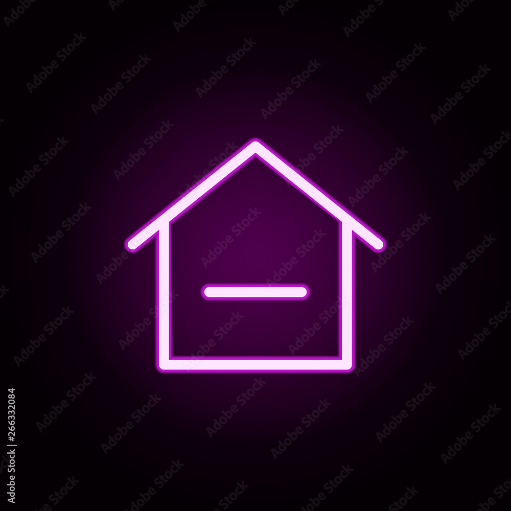 Poster real estate delete neon icon. elements of building set. simple icon for websites, web design, mobile