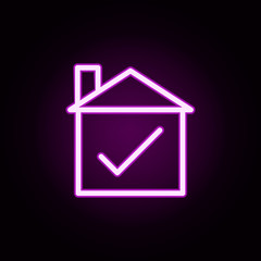 real estate confirm neon icon. Elements of building set. Simple icon for websites, web design, mobile app, info graphics