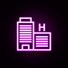 building hospital neon icon. Elements of building set. Simple icon for websites, web design, mobile app, info graphics