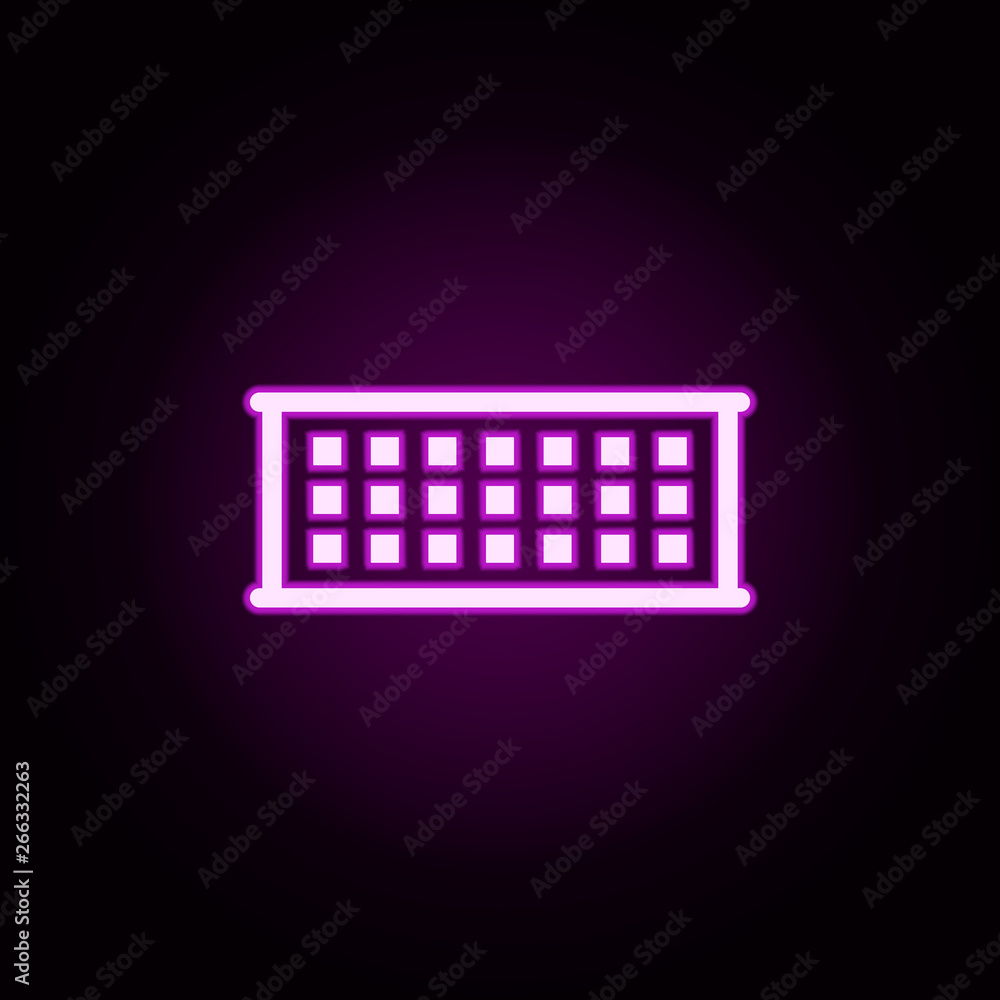 Poster building school neon icon. elements of building set. simple icon for websites, web design, mobile ap