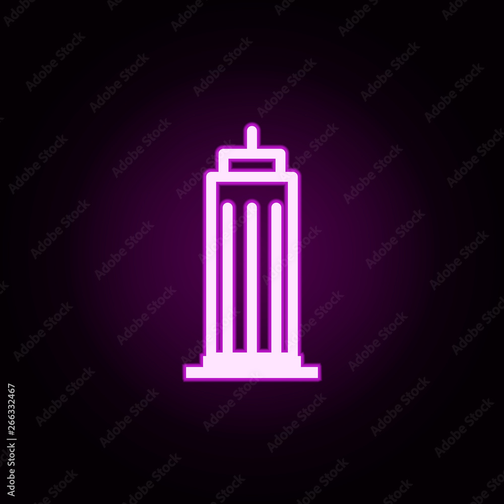 Poster building bussines centre neon icon. elements of building set. simple icon for websites, web design, 