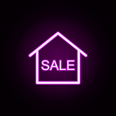 real estate sale neon icon. Elements of building set. Simple icon for websites, web design, mobile app, info graphics