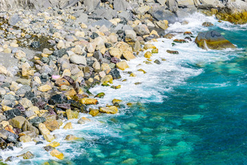 Beautiful beach at Cinque Terre National Park in Luguria, Italy