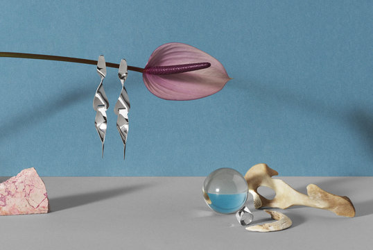 Organic flower with jewellery