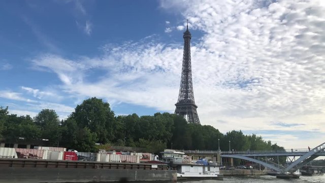 Seine River Cruises Eiffel Tower in summer