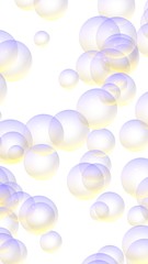 Light pastel colored background with purple bubbles. Wallpaper, texture purple balloons. 3D illustration